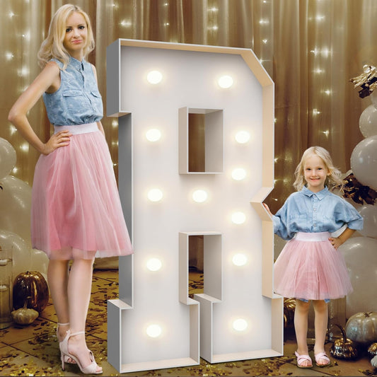 4FT Marquee Light Up Letters R,Party Decoration Large Marquee Light Up Letters with Weighted Water Bag,Pre-cut Foam Board Set Can Be Used for Birthdays,Weddings,Baby Anniversaries
