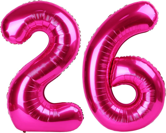 40 Inch Hot Pink 26 Number Balloon