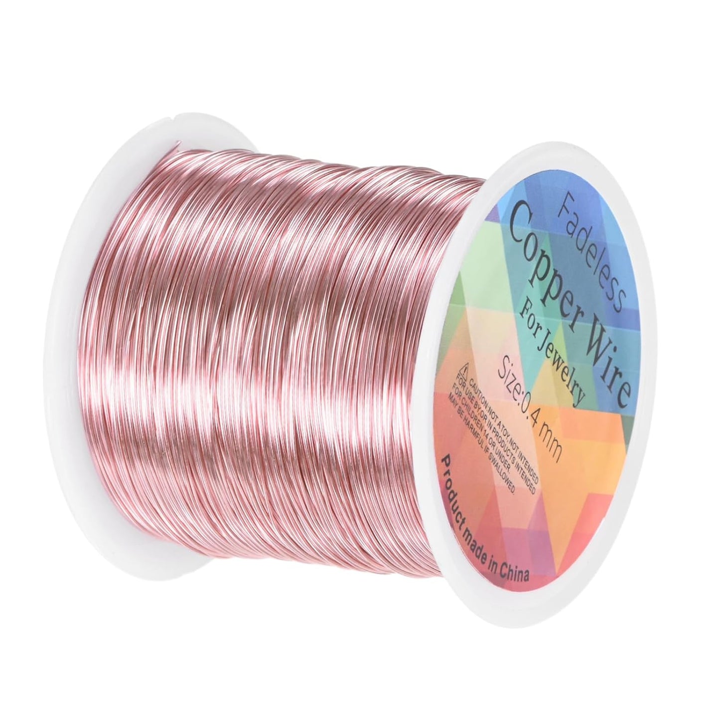 0.4mm Jewelry Wire, 26 Gauge 328FT Craft Wire Copper Beading Wire for Jewelry Making/Planting/Weaving/DIY Crafting, Soft Metal Wires [100M, Rose Golden]