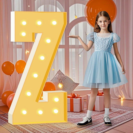 4FT Marquee Light Up Letters, Large Light Up Letters Z, Marquee Letter 3 Feet Tall, Mosaic Lighted Letter for Party Decoration Baby Shower Anniversary Proposal Wedding Decor
