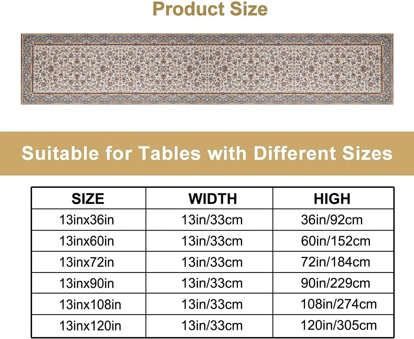 Farmhouse Vintage Flower Table Runner Morris Floral Farmhouse Rustic Coffee Kitchen Home Dining Party Table Decor 13x108in