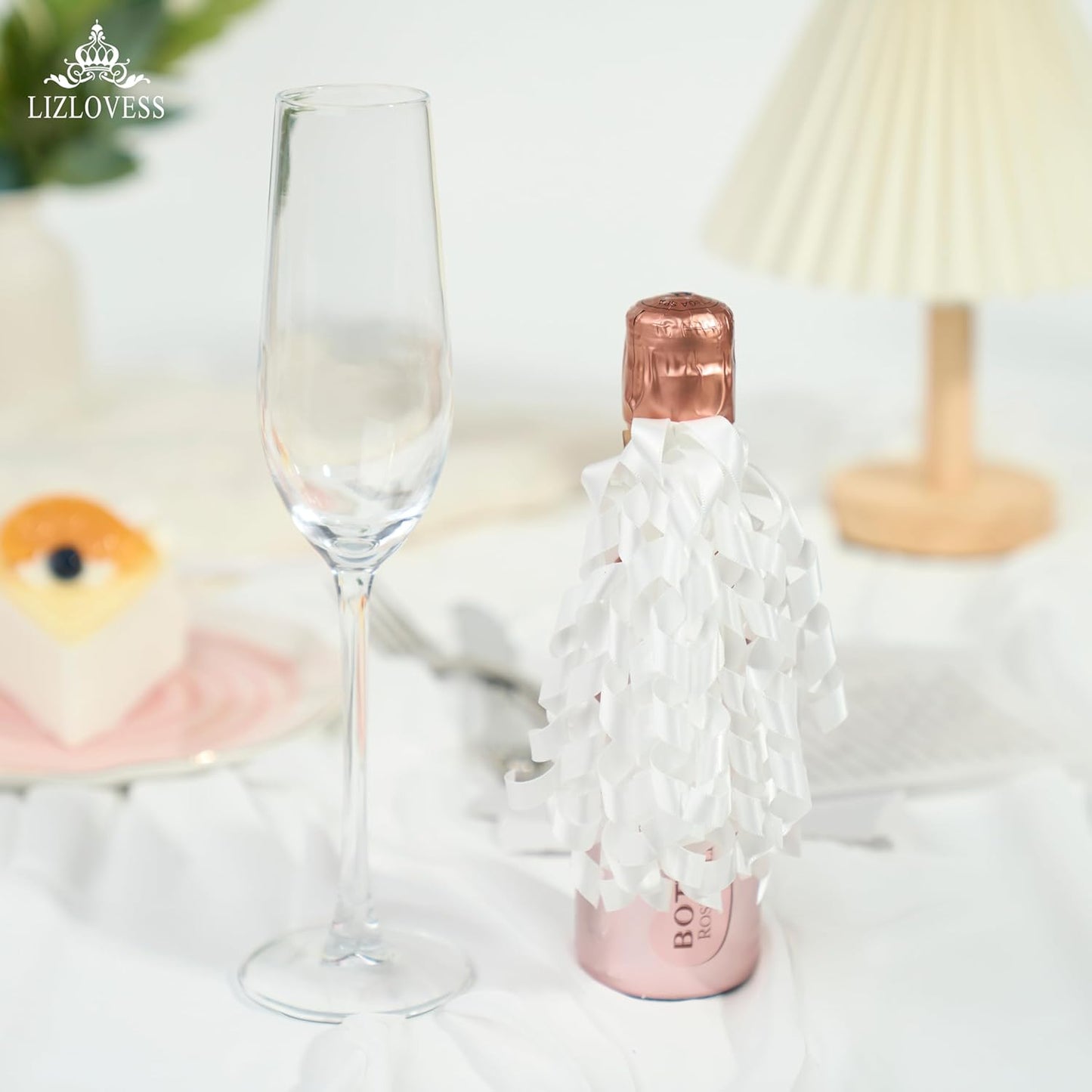 6 Inch White Curly Bows for Gift Wrapping Set of 6, Self Adhesive Bows White Gift Bows for Presents, Satin Ribbon Bows for Birthday, Wedding, Christmas, Bridal Shower, Gift Wrap Accessory