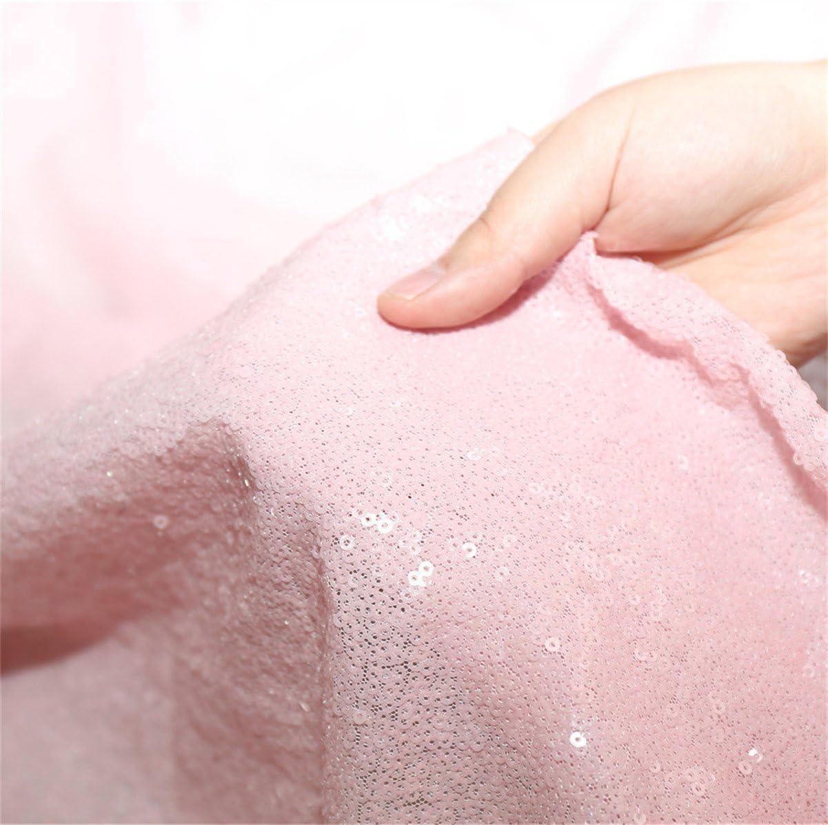 Eternal Beauty Pink Sequin Backdrop, 6x6 Ft Glitter Background Curtains for Shimmer Photography Party Wedding Birthday Back Drop Decor