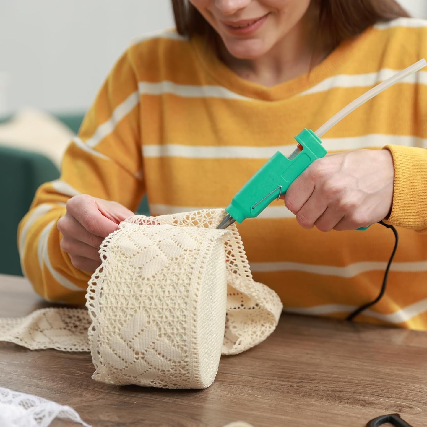 HARFINGTON 10pcs Hot Glue Sticks 0.28" Dia x 5.91" Long EVA Mini Hot Melt Adhesive Glue Stick for Hot Melt Gun Wood Plastic Glass Flowers Fabrics Foam, Orange