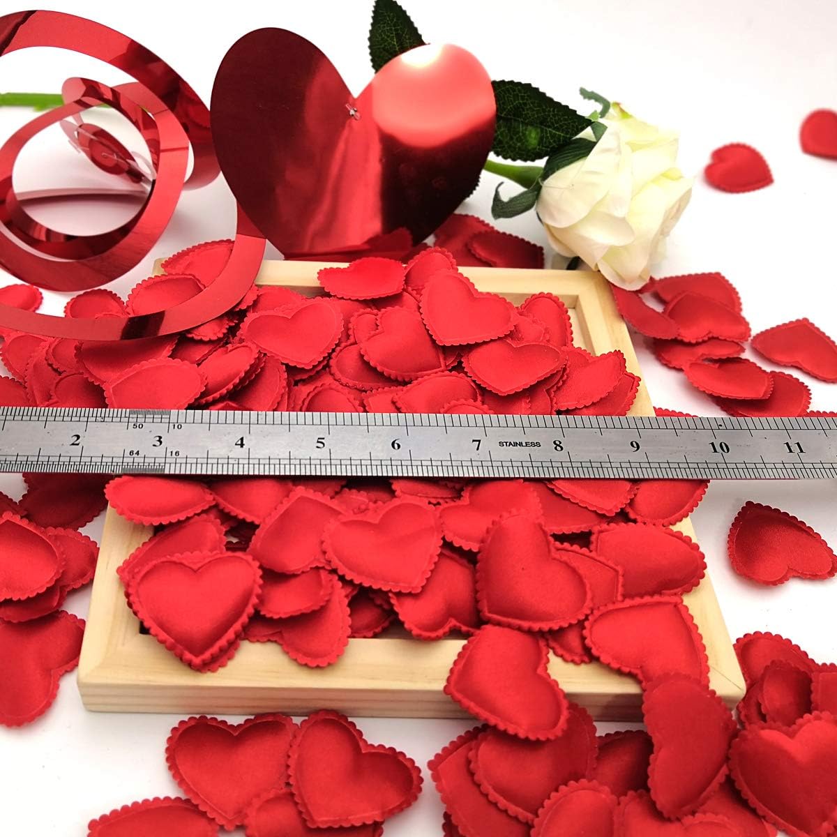 Heart Confetti Decoration - Romantic Decor for Valentine's Day,Mother's Day,Birthday,Anniversary,Thanksgiving,Christmas,New Year (400PCS, Red)