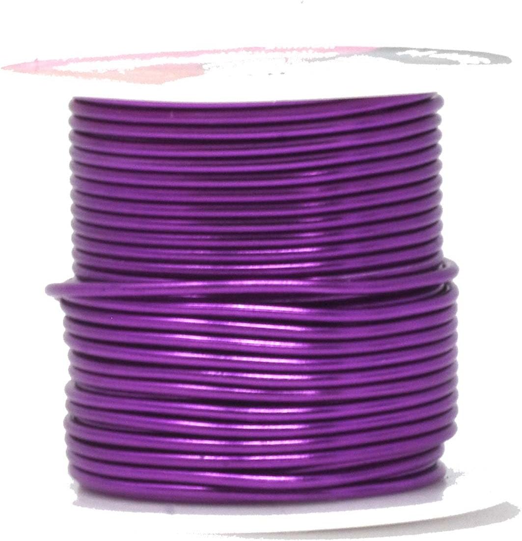 Mandala Crafts 14 Gauge Anodized Aluminum Craft Wire for Jewelry Making – 330 FT Colored Flexible Silver Copper Gold True Blue Purple Pink Wire - Bendable for Bonsai Armature Crafting Sculpting