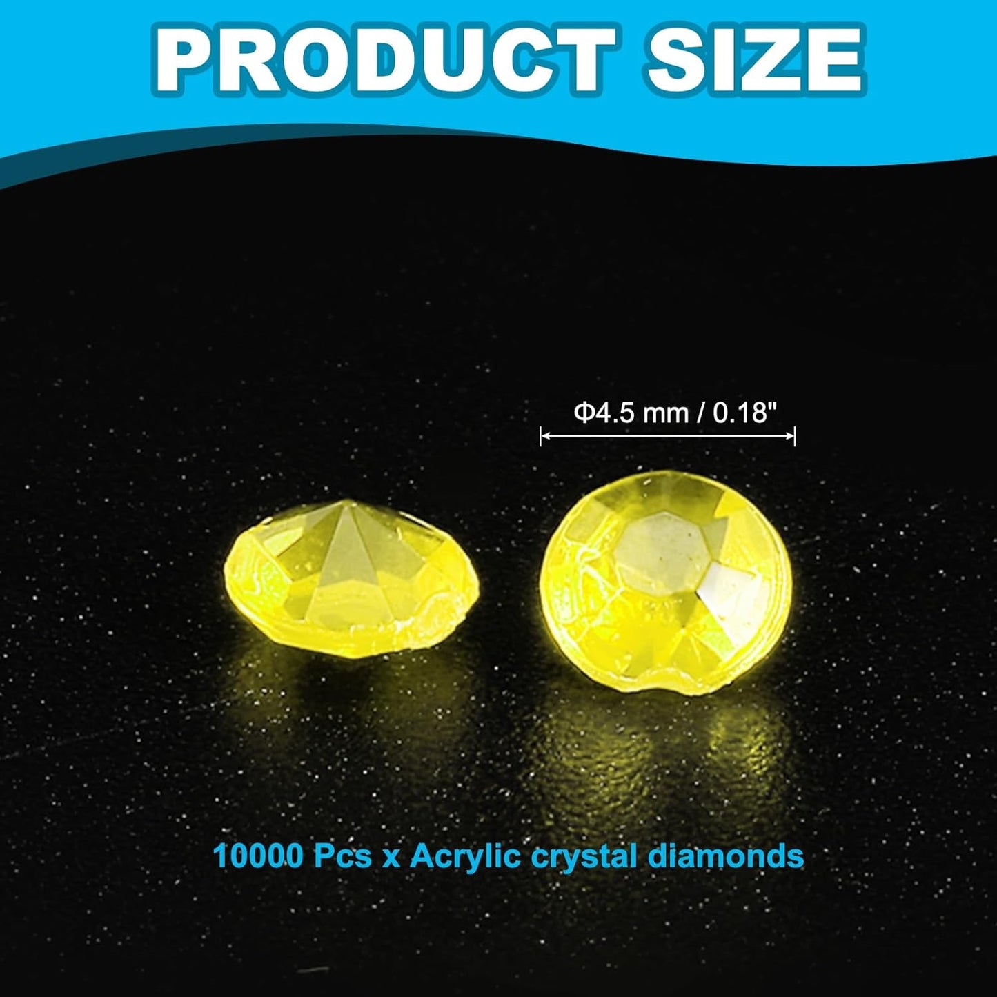 PATIKIL 10000 Pcs Wedding Table Scatter Confetti Crystals 4.5mm Acrylic Diamonds Vase Fillers Gems for Table Centerpiece Decorations Party Vase Beads, Light Yellow