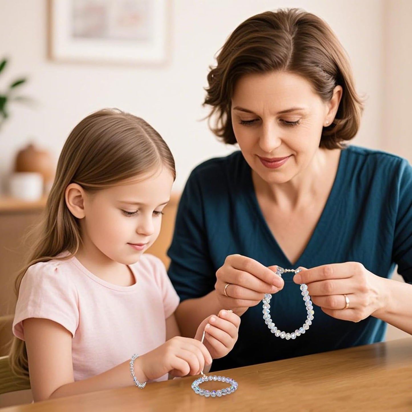 500 Pcs 6mm Round Crystal Glass Beads for DIY Jewelry, Ideal for Bracelets, Necklaces, Pendants, and Handmade Craft Projects(White AB Color)