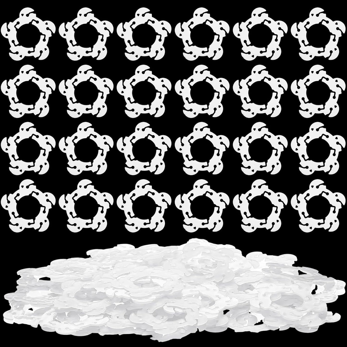 Syhood 200 Pcs Balloon Clips for Balloon Arch Flower Shaped White Bracket Buckle Connectors Clip Holders for Quick Knotting Birthday Wedding Baby Shower Party Decoration