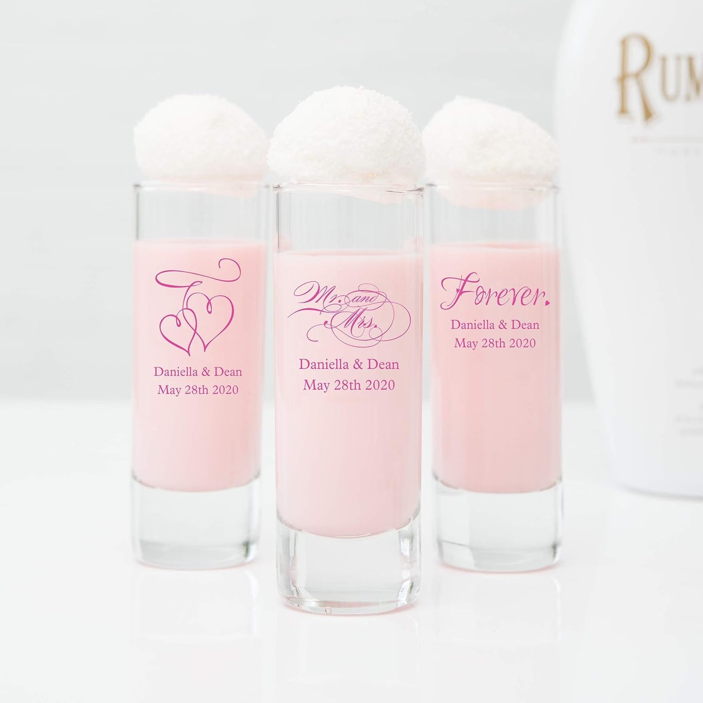 WEDDINGSTAR Personalized 2.5oz Tall Shot Glass Customizable Full Color Print - 180 pack