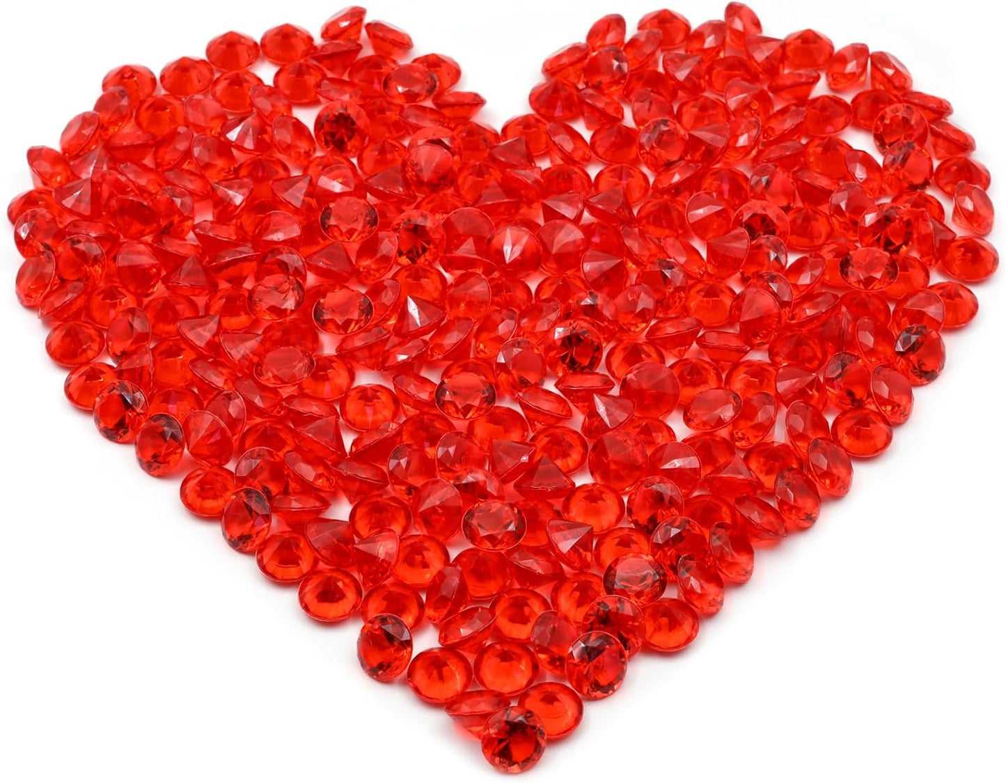 Fake Diamond Christmas Decoration, 280 pcs Red 20 mm Acrylic Diamond for Table Scatters Vase Fillers