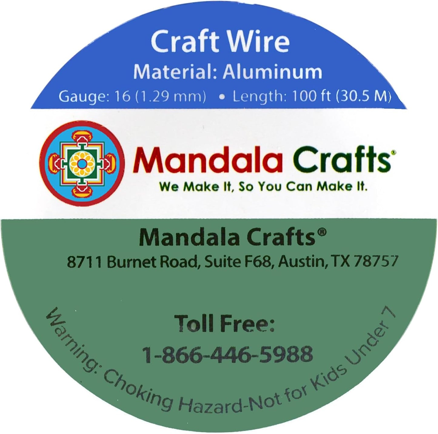 Mandala Crafts 16 Gauge Anodized Aluminum Craft Wire for Jewelry Making - 100 FT Colored Flexible Light Brown Wire - Bendable for Bonsai Armature Crafting Sculpting
