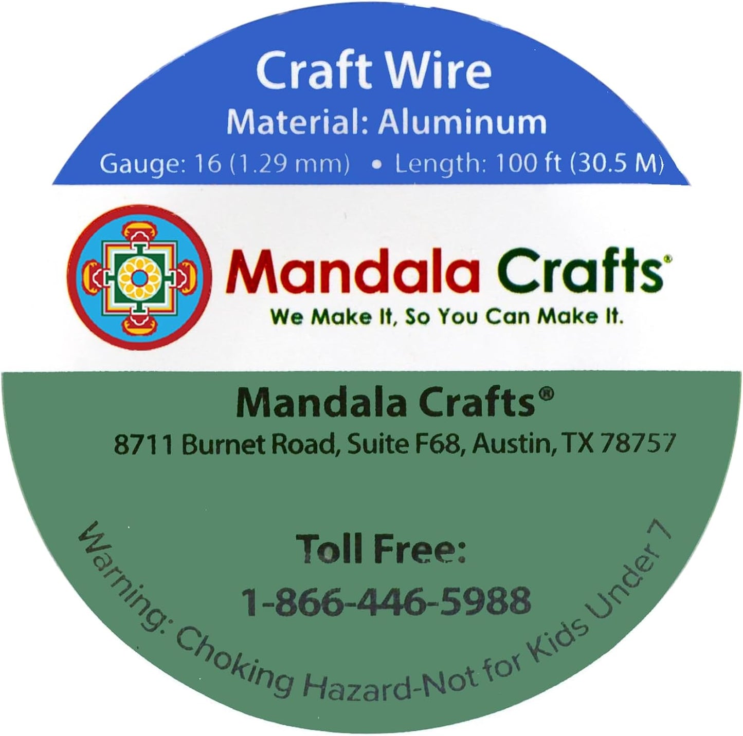 Mandala Crafts 16 Gauge Anodized Aluminum Craft Wire for Jewelry Making - 100 FT Colored Flexible Orange Wire - Bendable for Bonsai Armature Crafting Sculpting