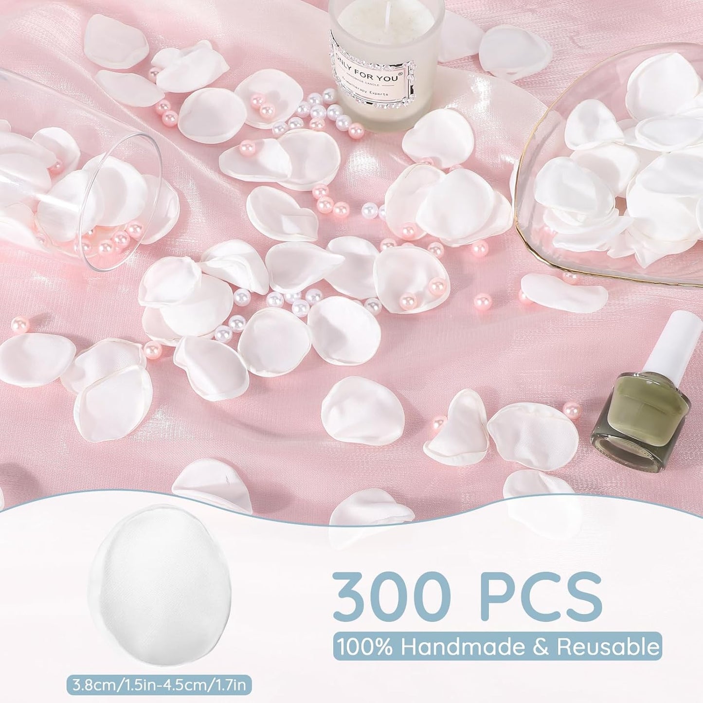 Suream White Silk Flower Petals, 300 Pcs Flower Girl Scatter Petals for Wedding Decorations, Table Centerpieces Party Bridal Showers Birthday Wedding Ceremony Decor