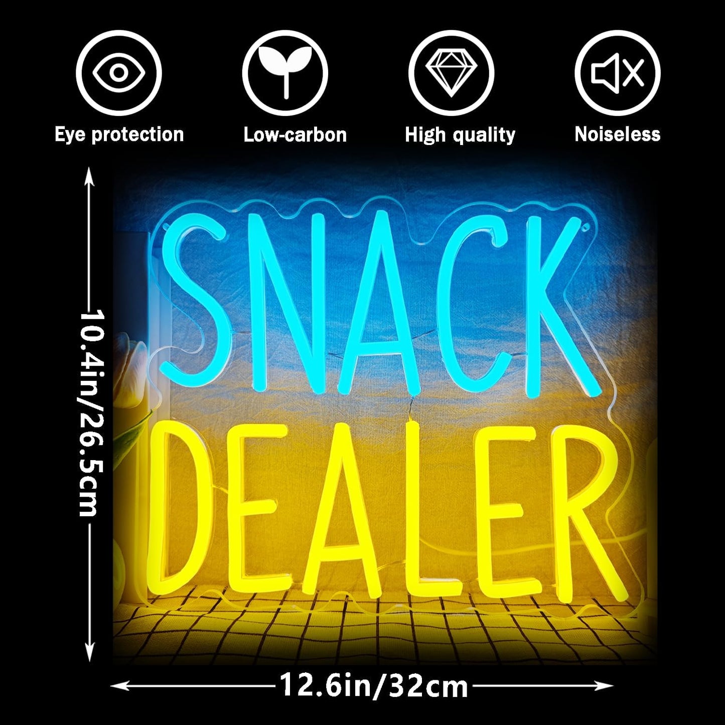 Snack Dealer Neon Sign Snack Bar Led Neon Sign for Wall Decor Dimmable Snacks Neon Light USB Powered Snacks Neon Light Sign for Party Decor