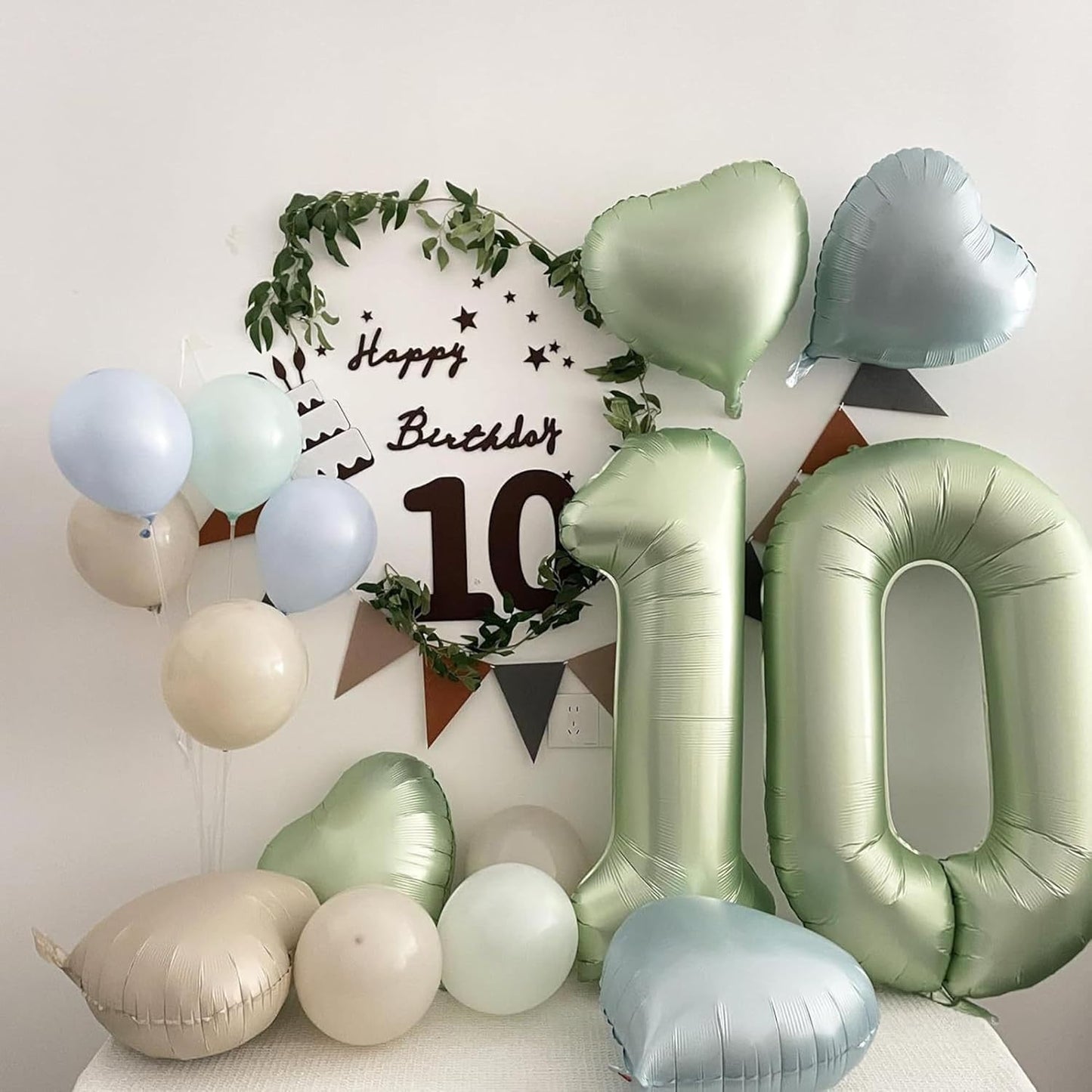 40 Inch Olive Green 0 Number Large Balloon Digital 0 Numbers Big Foil Helium Number Balloons 0-9 Jumbo Happy 10 20 30 50 60 80 Mylar Birthday for Baby Girl Anniversary Party Supplies (Number 0)