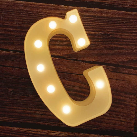 MUMUXI Marquee Light Up Letters | Large Light Up Numbers | Battery Powered and Bright with Every Letter of the Alphabet | For Wedding, Birthday, Party, Celebration, Christmas or Home Decoration (C)