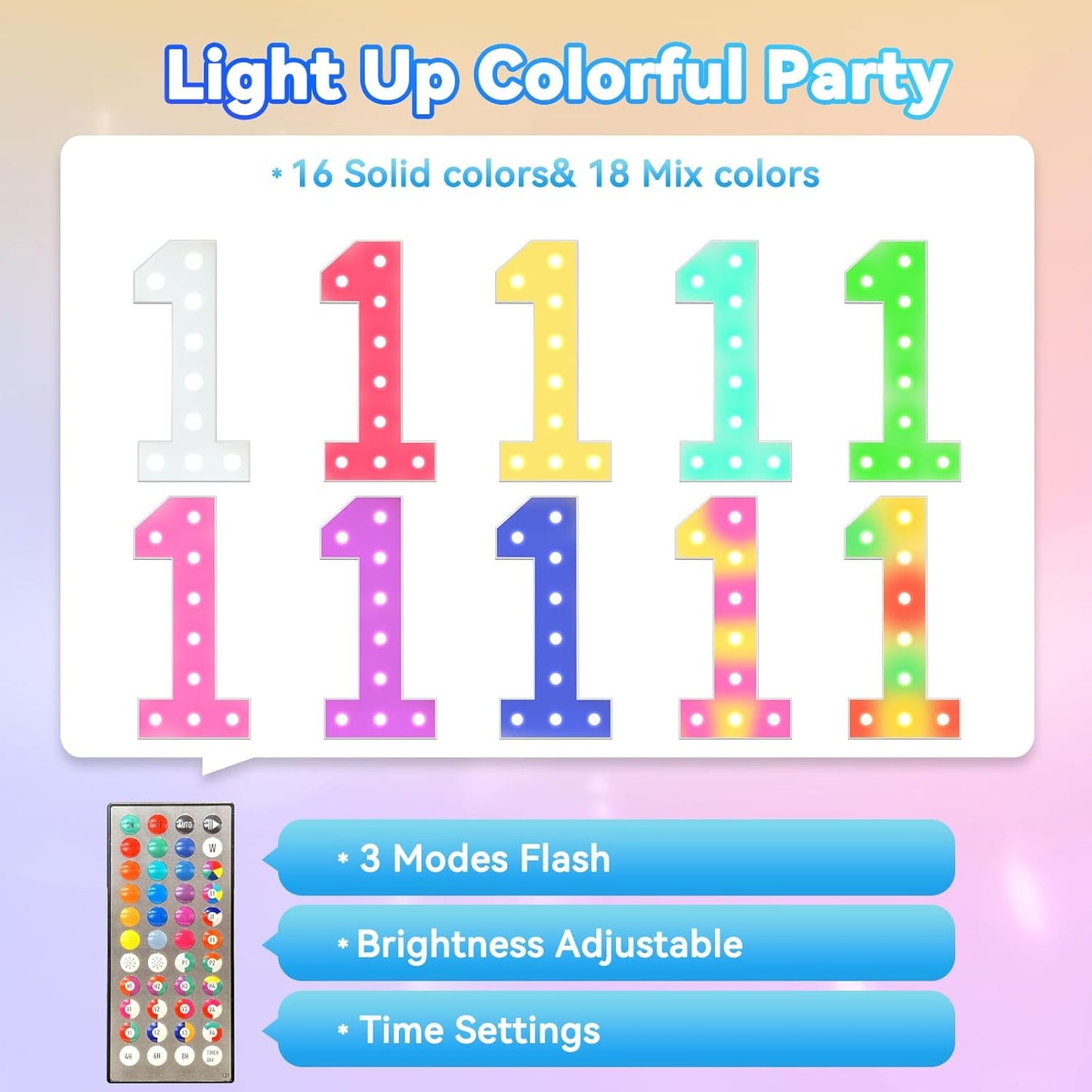 Ledido 4FT Marquee Light Up Numbers, 34 Colors Changing Marquee Numbers 4 Feet Tall with Remote, Big Numbers for Party Wedding Graduation Birthday Decoratoons, Large Light Up Number 6