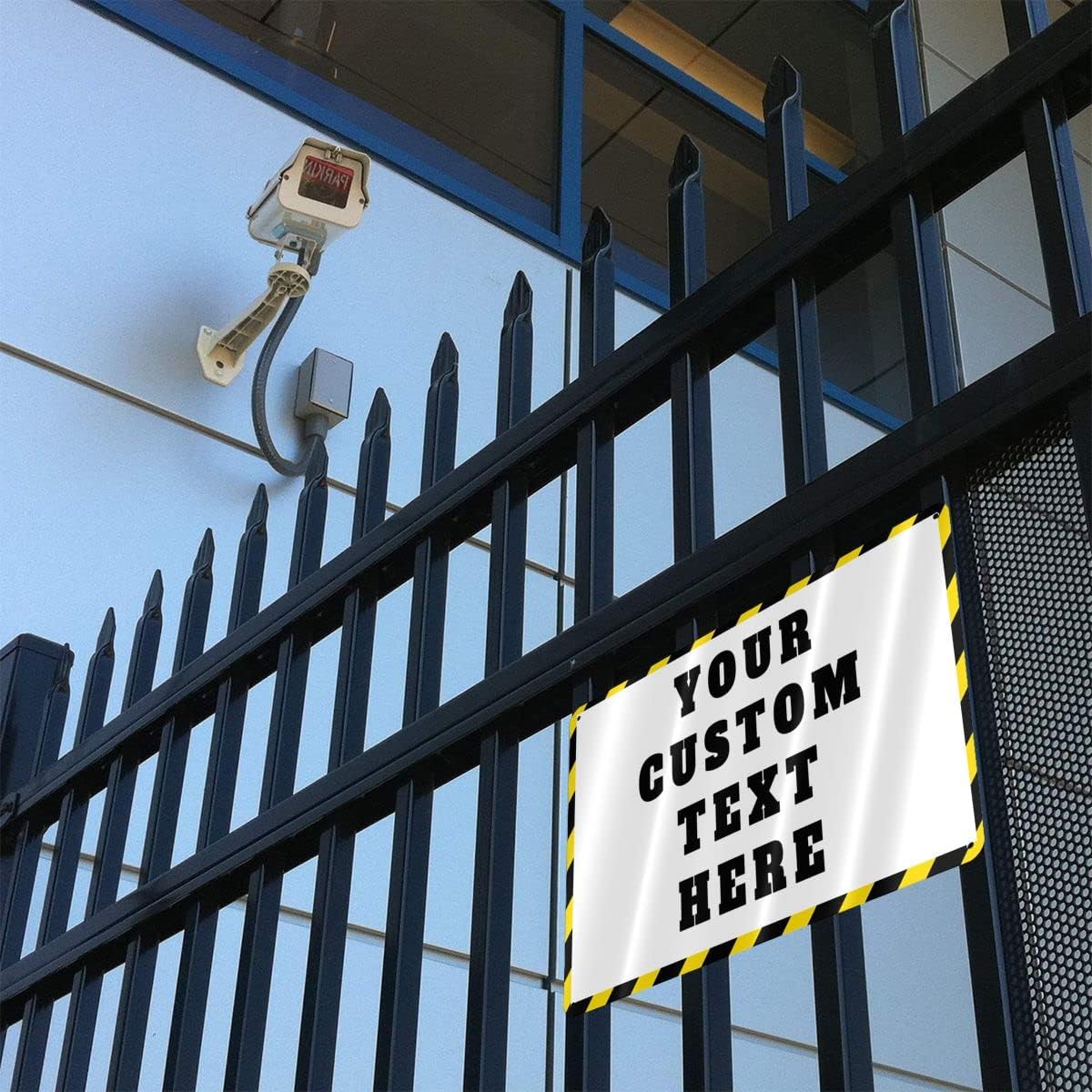 Custom Signs Outdoor Metal - 12 x 8 Personalized Aluminum Rust-Proof Entrance Garden Hazard Intersection Parking Signs, Decorative Sign