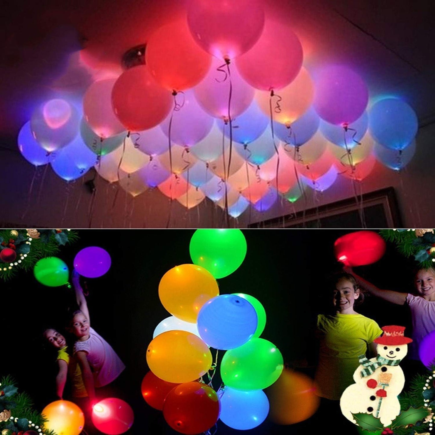 20 LED Light Up Balloons, 12 inch Neon Balloons Mixed Colors Flashing Lasts 24 Hours Glow in the dark for Birthday Glow Party Favors Supplies Wedding Halloween Christmas Decorations