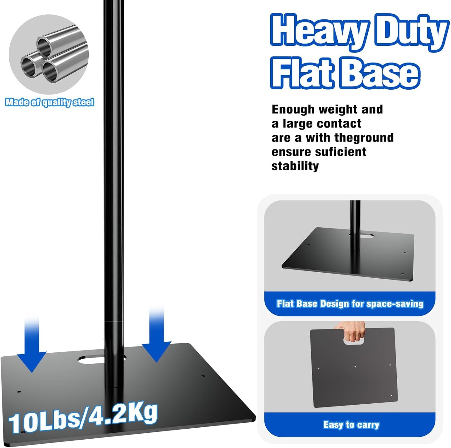 Pipe and Drape Backdrop Stand 10ftx10ft Adjustable Background Support System Heavy Duty Background Stand for Wedding Banquet Decorations Black