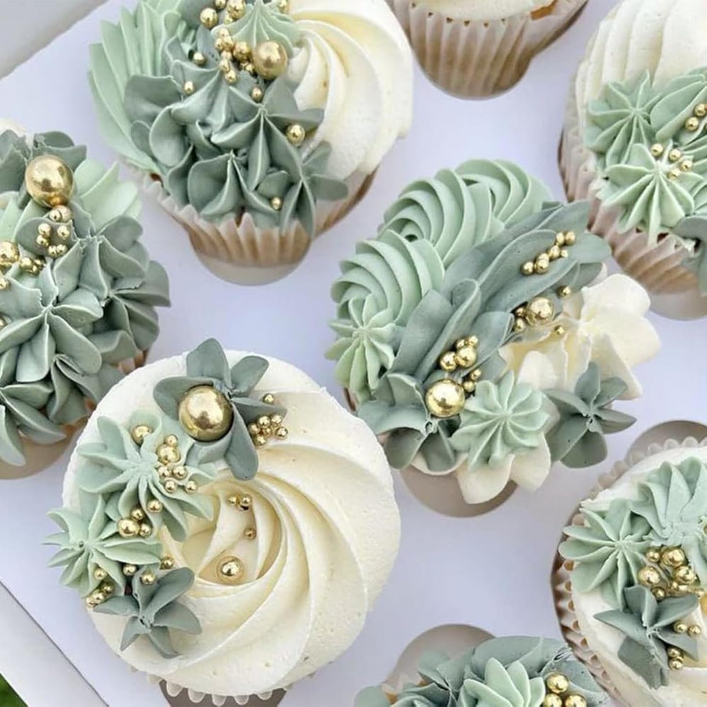 Sentovac 10mm Gold Pearl Sprinkles Large Edible Cake Decorating Sugar Candy Cookie Cake Cupcake Topper Ice Cream Baking Decorations Halloween Christmas Valentines Wedding Supplies