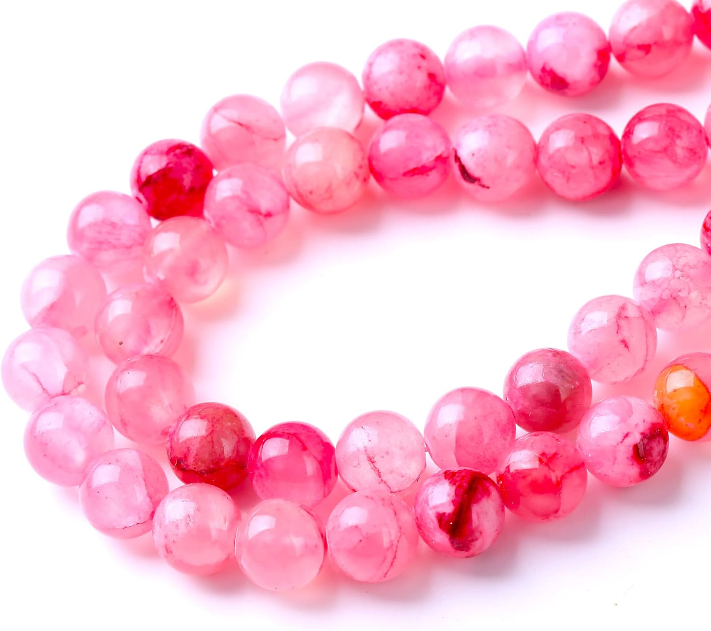 Blood Red Persian Jade Stone Beads Gemstone Round Crystal Energy Jade Beads Stone Beads for Jewelry Making DIY Bracelet Necklace Jewelry Making 1 Strand 15.5inch 60PCS 6MM