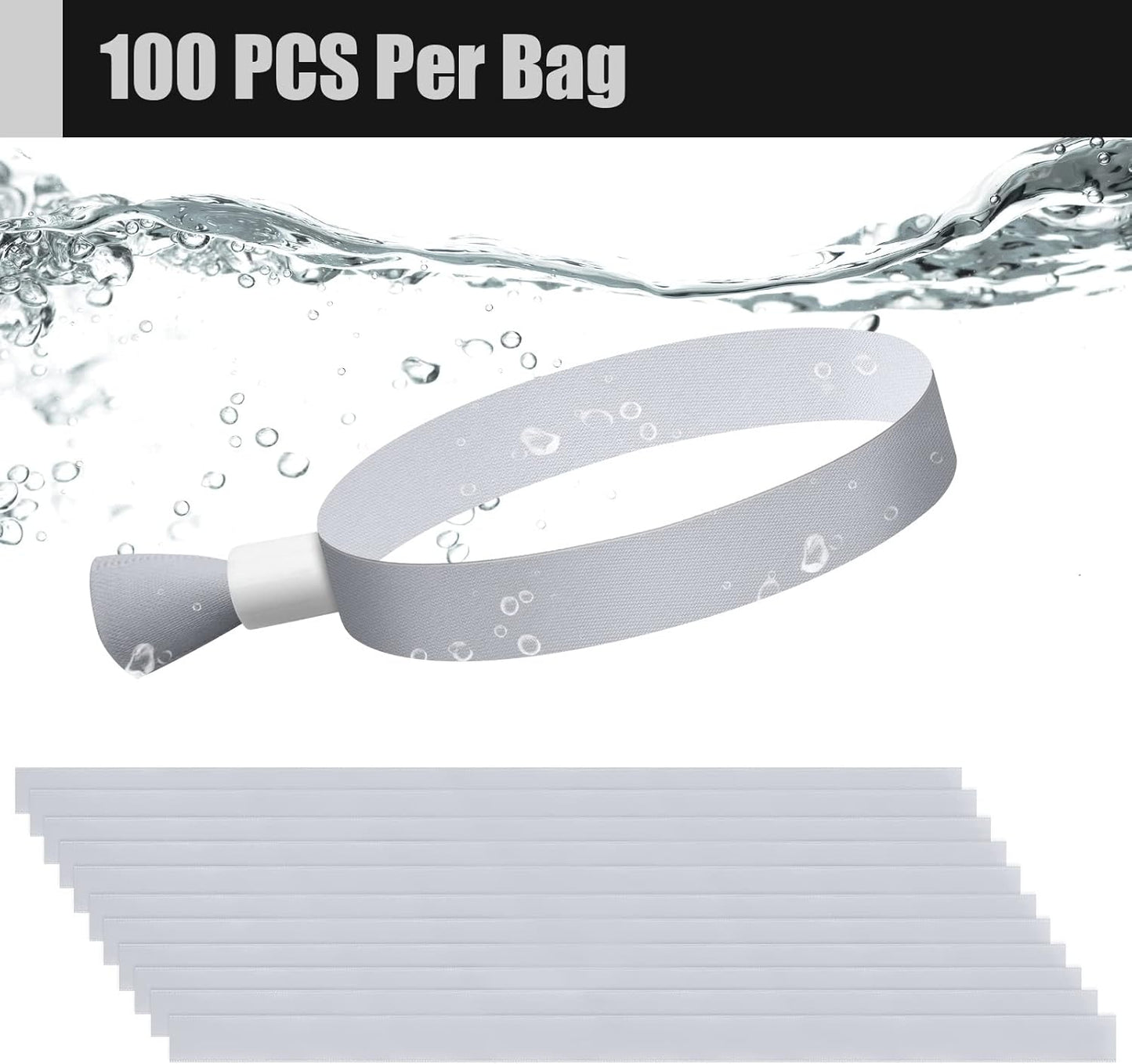 Green-Power America 100 Pcs Cloth Event Wristbands, Event Wristbands, Colored Wrist Bands for Events, for Lightweight Concert Wrist Strap for Activities, Party Bracelets for Events (Color : Gray)