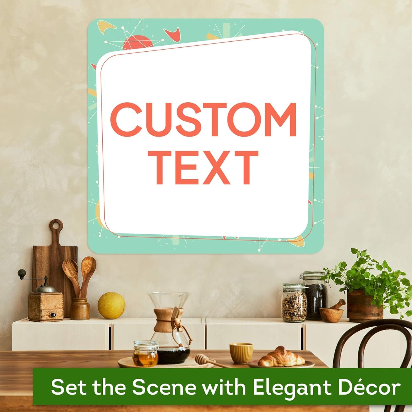 Custom Sign, Custom Street Sign, 11 Font Colors, 13 Font Styles, 4 Hole Options, 22 Sizes, 24x24 Inches, Rust Free DiBound, Fade Resistant, Made in USA by My Sign Center (Mid-Century Modern 2)