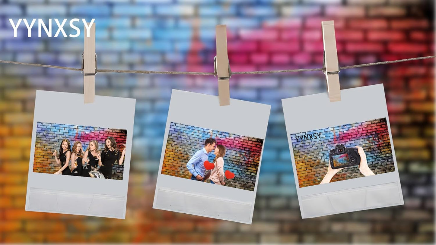 YYNXSY Colorful Brick Wall Photo Backdrop - Retro Stone Brick Wall Background - Microfiber Background Decoration - 8X6FT YY-24