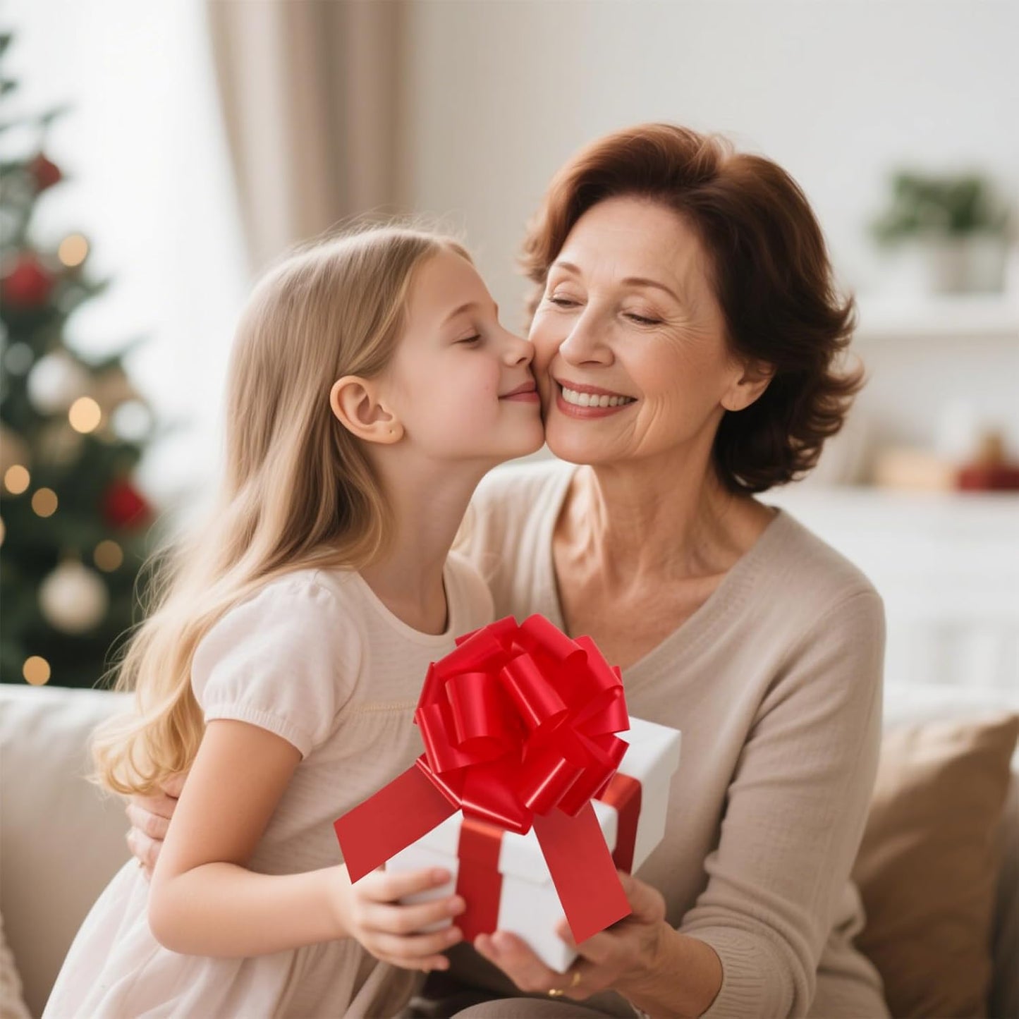 12 PCS 6 Inch Red Pull Bows - Perfect for Gift Wrapping, Wedding Decor, Car Bows, Birthday Parties, Christmas and Valentine's Day
