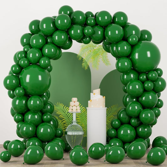90pack Dark Green Balloons Different Size 18/12/10/5 Inch Green Balloon Garland Arch Kit for Birthday, Graduation, St. Patrick's Day, Christmas, Baby Shower, Dinosaur Party Decorations