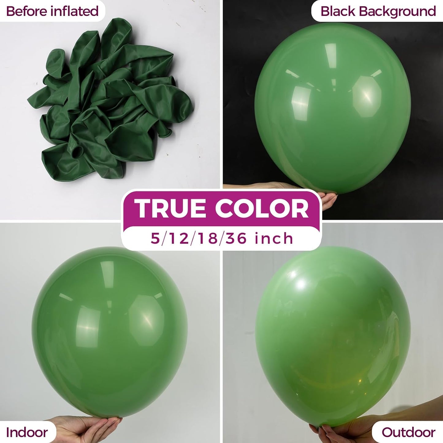 Bezente Sage Green Balloons 18 Inch- 30 Pack Large Thick Olive Green Balloons Big Round Dusty Green Latex Balloons for Birthday Bridal Shower Safari Jungle Theme Party Decorations