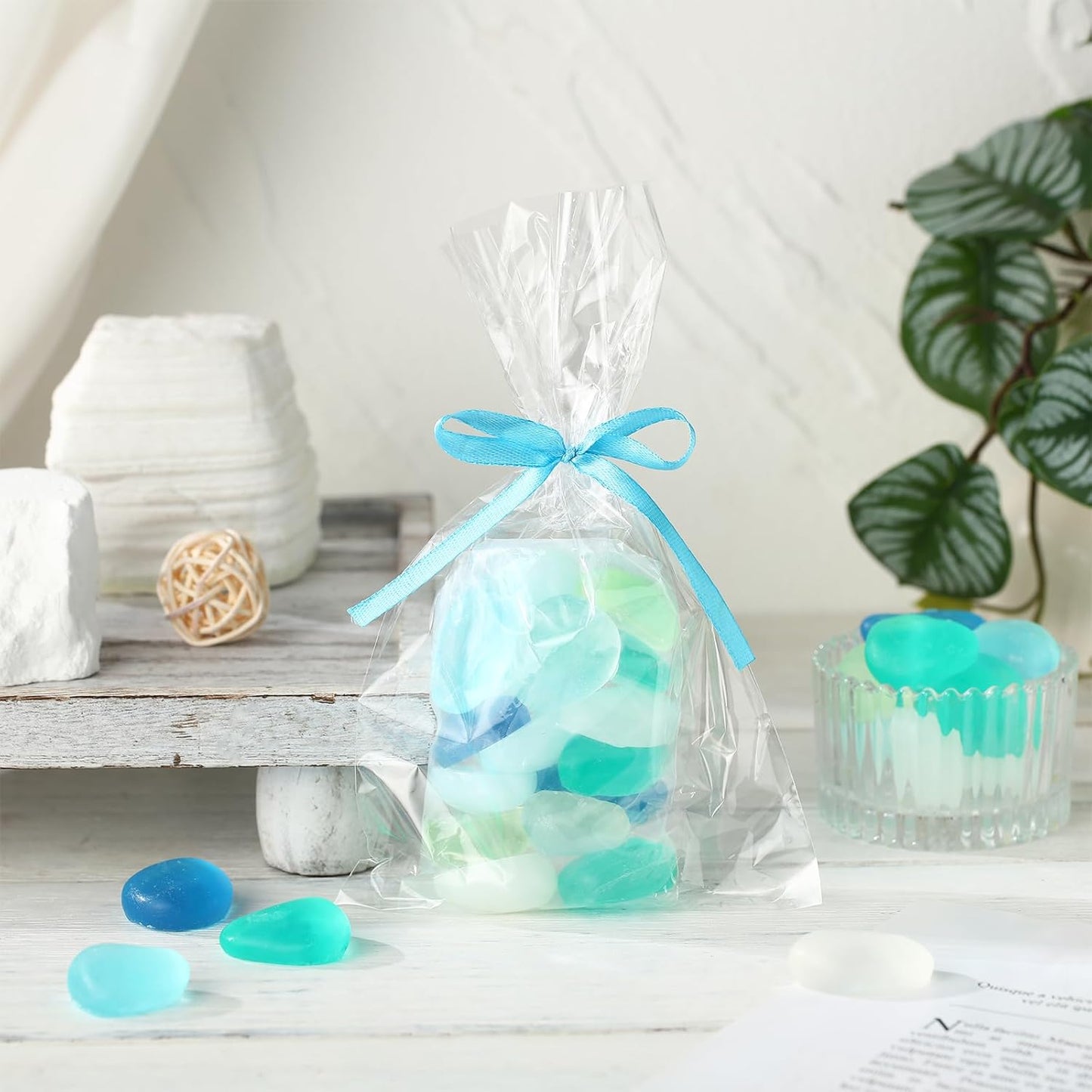 200g Sea Glass Soap Decor Seashell Decorative Soaps for Bathroom Home Decor Beach Wedding Nautical Wedding Party Favors Beach Bridal Shower Favors(Sea Glass)