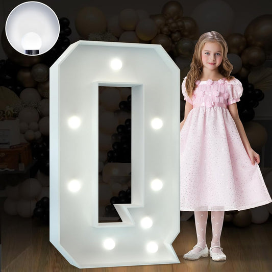Marquee Letters 3 Feet Tall Large Light Up Letters Baby Shower Decorations Wedding Engagement Proposal White Party Decorations Marry Me Sign Big Cardboard Backdrop Q