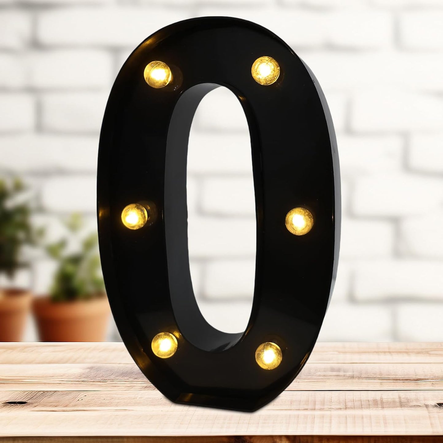 LED Marquee Numbers, 8.58 Inch Led Light Up Numbers for Party, Small Light Up Letters, Battery Powered Lighted Number for Table, Birthday, Night Light, Christmas or Home Decor (Black, Number 0)
