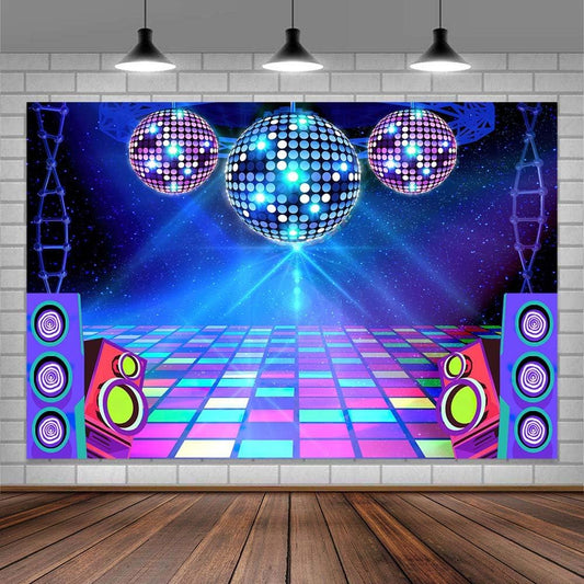 Dance Party Backdrop Retro 80s 90s Theme Stage Dance Ball Music Birthday Party Decoration DJ Photography Background 10 x 8 ft for Baby Shower Picture Photo Shoot Polyester Fabric, Red