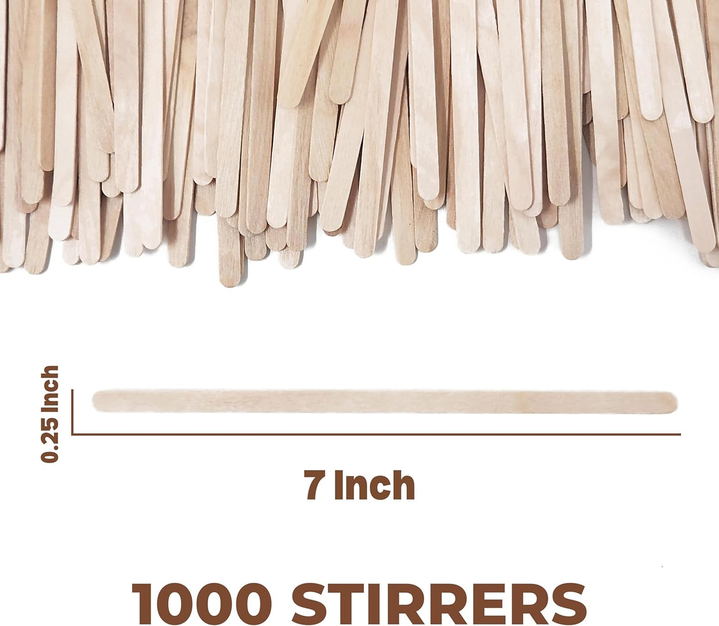 Makerstep Birch Wood Coffee Stirrers, 7 Inch Coffee Stir Sticks (1000 Pack) Eco-friendly, Sturdy Wooden Sticks. Splinter Free, Round End. Great For Your Coffee Nook