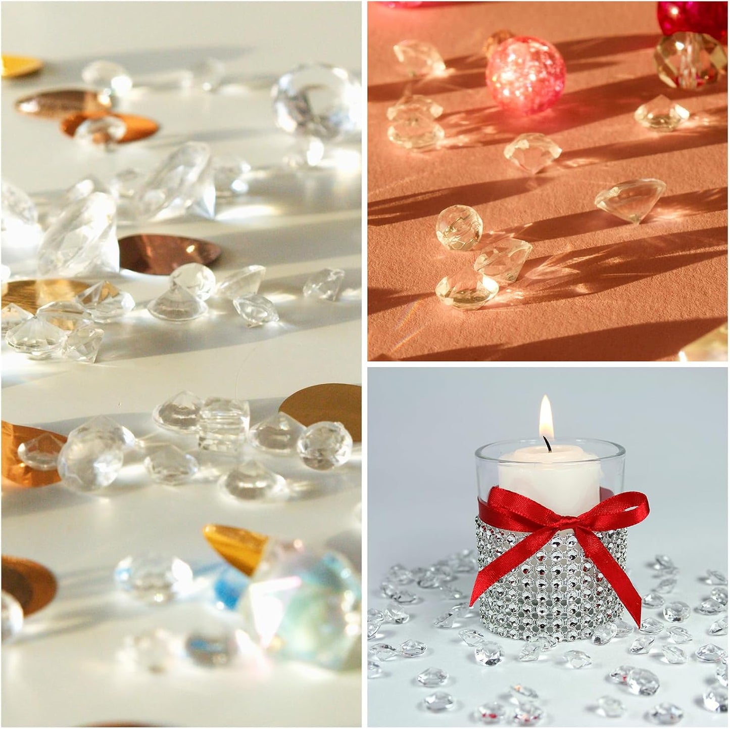 PATIKIL 10000 Pcs Wedding Table Scatter Confetti Crystals 4.5mm Acrylic Diamonds Vase Fillers Gems for Table Centerpiece Decorations Party Vase Beads, Dark Pink