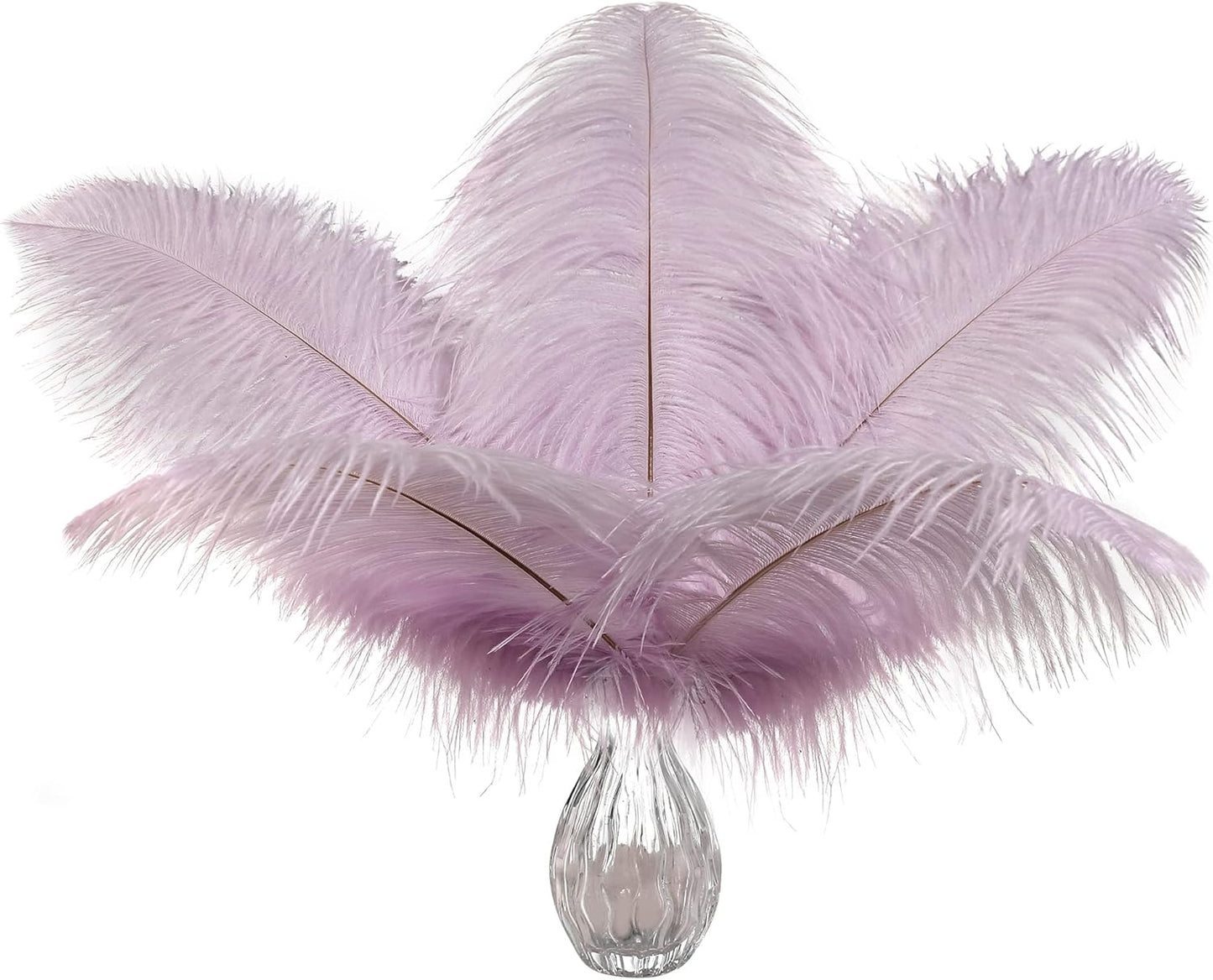 Ballinger Lavender Ostrich Feathers Bulk - 24Pcs 8-10inch Light Purple Feathers for Party Centerpieces, Flower Arrangement and Home Decor