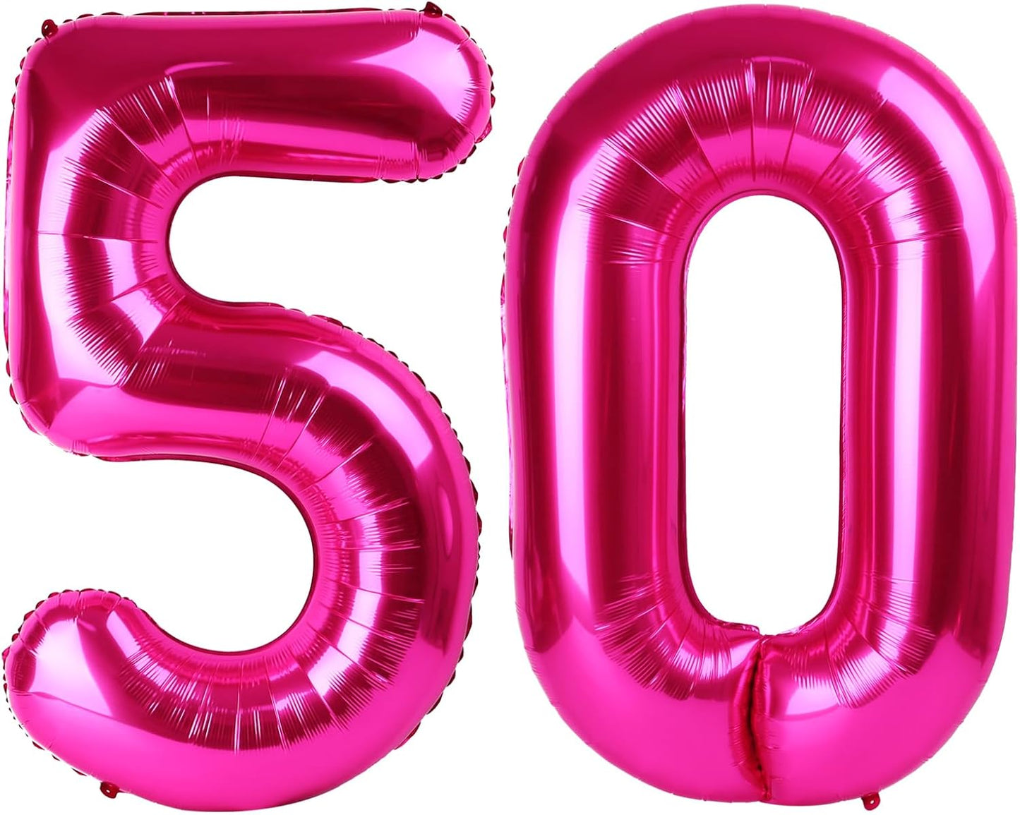 Hot Pink 40 Inch Large Number 50 Birthday Balloon, 50 50th Birthday Celebration Decorations, Foil 50 Mylar Helium Number 50 Balloons Girl Boy Anniversary Party Supplies