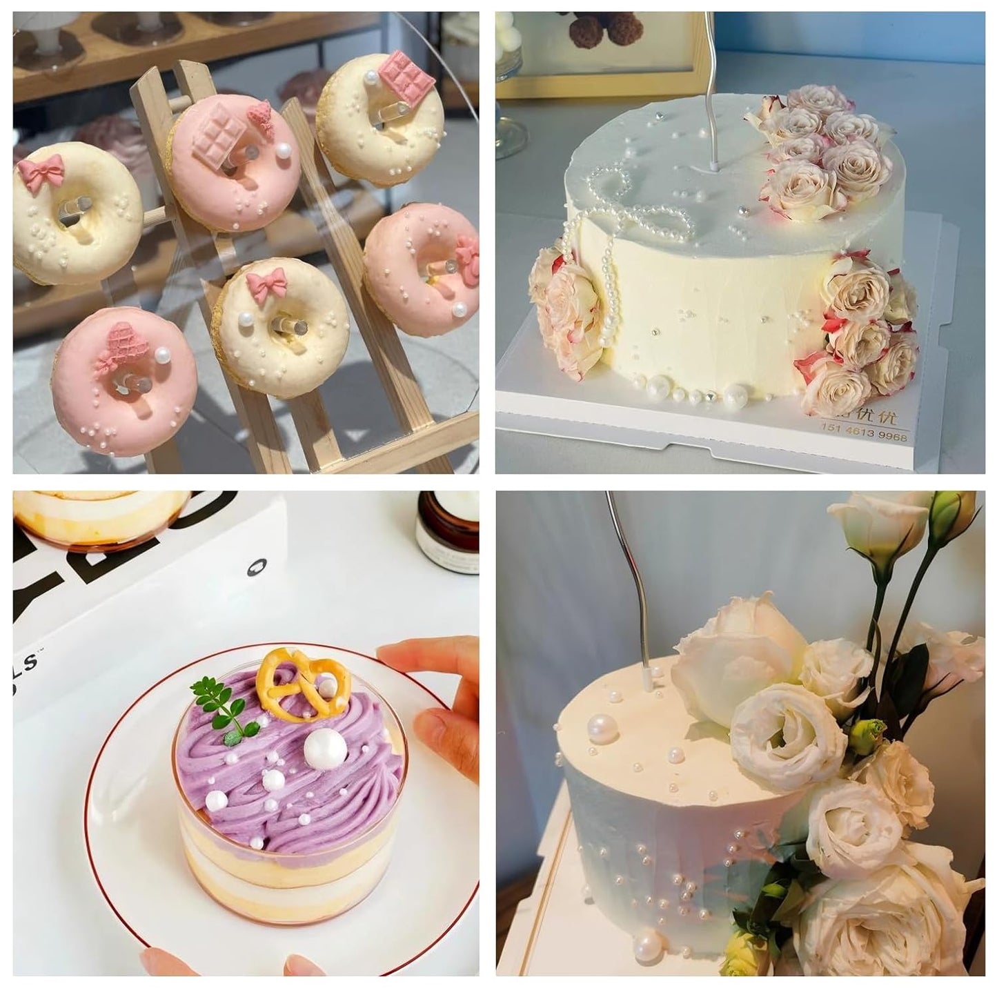 QuirkTech Pearl Sprinkles Mix-sized, 1.1Lb/500g White Edible Pearls for Cake Decorating, Ice Cream Topping Cupcake Toppers Cookie Wedding Shower Party