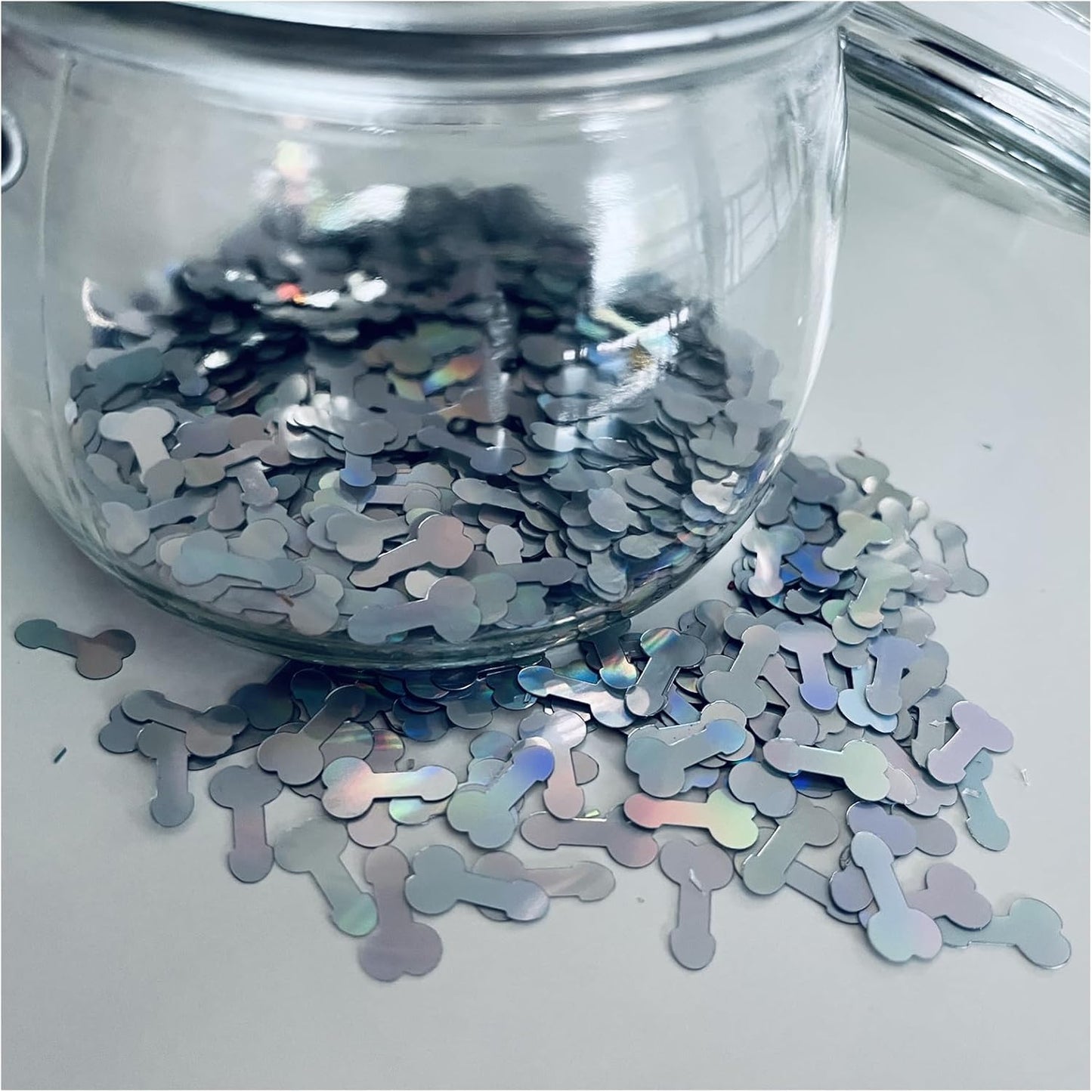 Bachelorette Confetti Naughty, Bachelorette Party Decorations Naughty Confetti, 3000Pcs Glitter Confetti Table Decoration Confetti for Valentine's Day Wedding Engagement Supplies(silver_02)