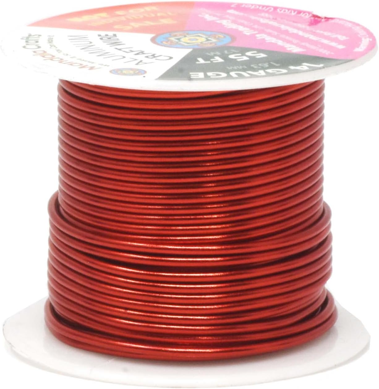 Mandala Crafts 14 Gauge Anodized Aluminum Craft Wire for Jewelry Making – 330 FT Colored Flexible Silver Copper True Blue Brown Red Kelly Green Wire - Bendable for Bonsai Armature Crafting Sculpting