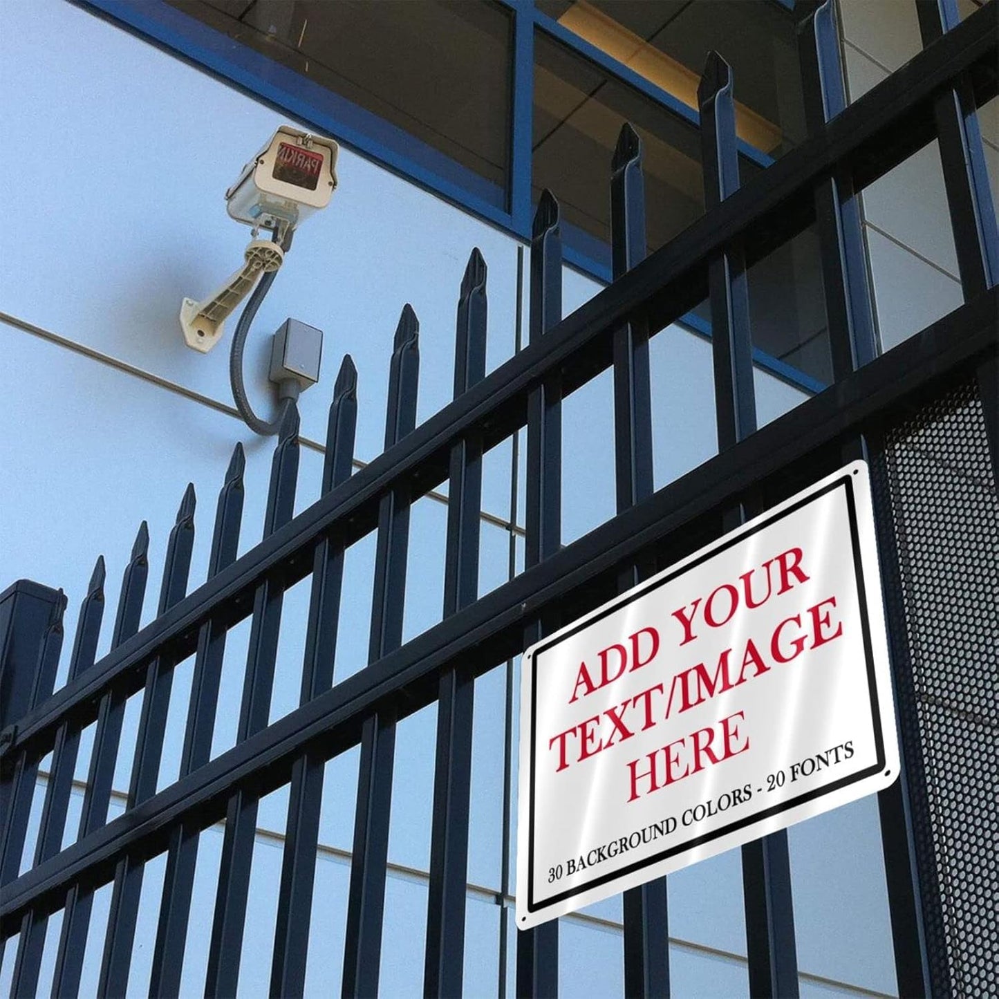 Custom Signs Outdoor Metal Sign - 12 x 8 Personalized Aluminum Rust-Proof Entrance Signs, Garden Hazard Intersection Parking Decorative (Black Text Box)