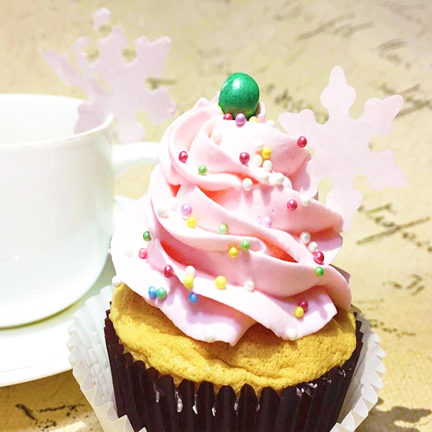 Sentovac White Nonpareils Sprinkles Edible 2mm Mini Peals Cake Decorating Sugar Candy Cookie Cake Cupcake Topper Ice Cream Baking Decorations Halloween Christmas Valentines Wedding Supplies