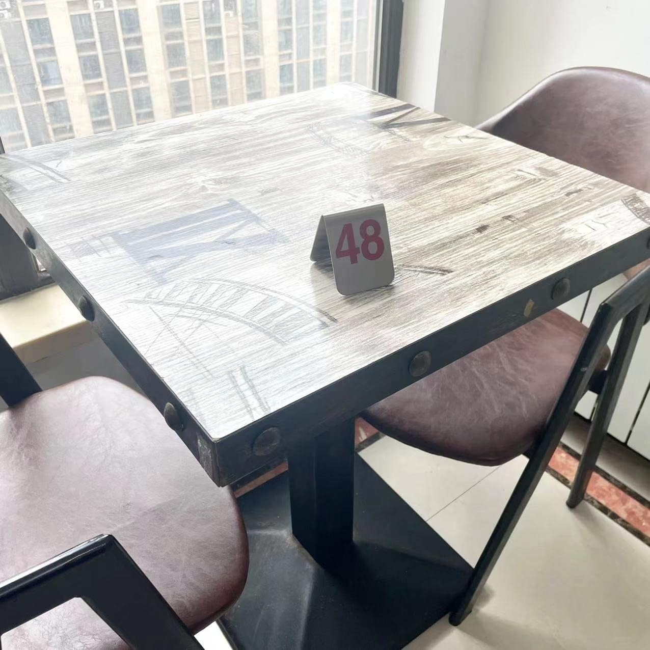 10 Pcs Metal Place Cards Stackable Tent Style Table Numbers，Place Card Holders for Celebration Wedding Party Restaurants Cafes Bars Gatherings meeting Room Board Game Serial (Medium 41-50, Red)