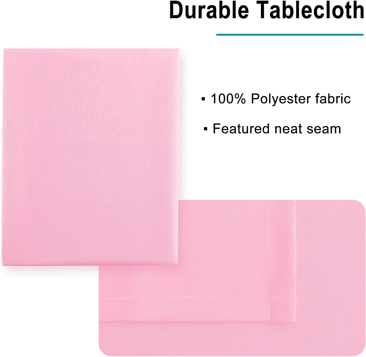 Hiasan Pink Tablecloth Rectangle - Waterproof & Spillproof and Washable Oblong Table Cloth for Dining/Party, 70 x 90 Inch