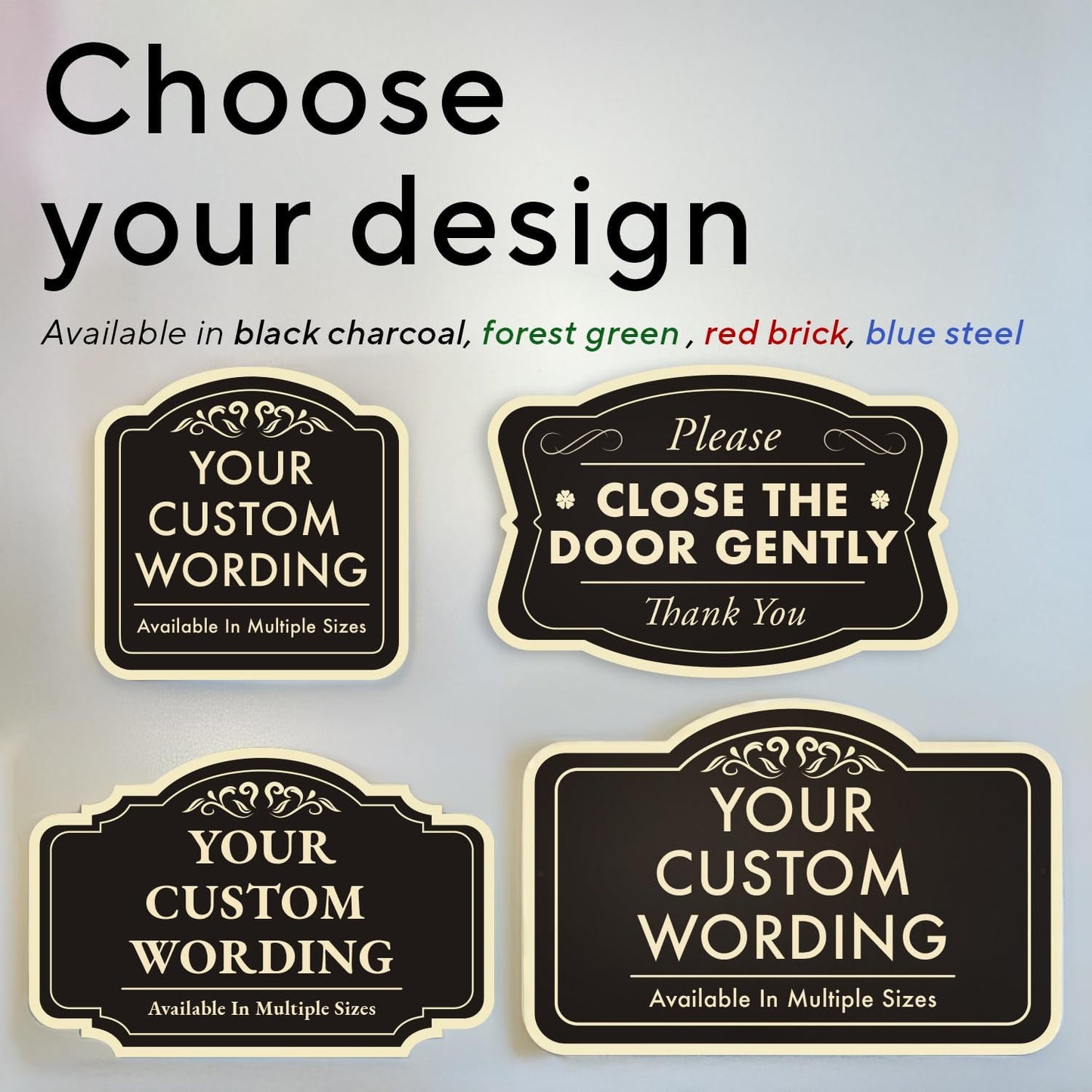 Custom Decorative Outdoor Metal Sign - Personalized Aluminum Driveway Sign, Waterproof, Made In USA - Design 3 Black Charcoal 10x7 In