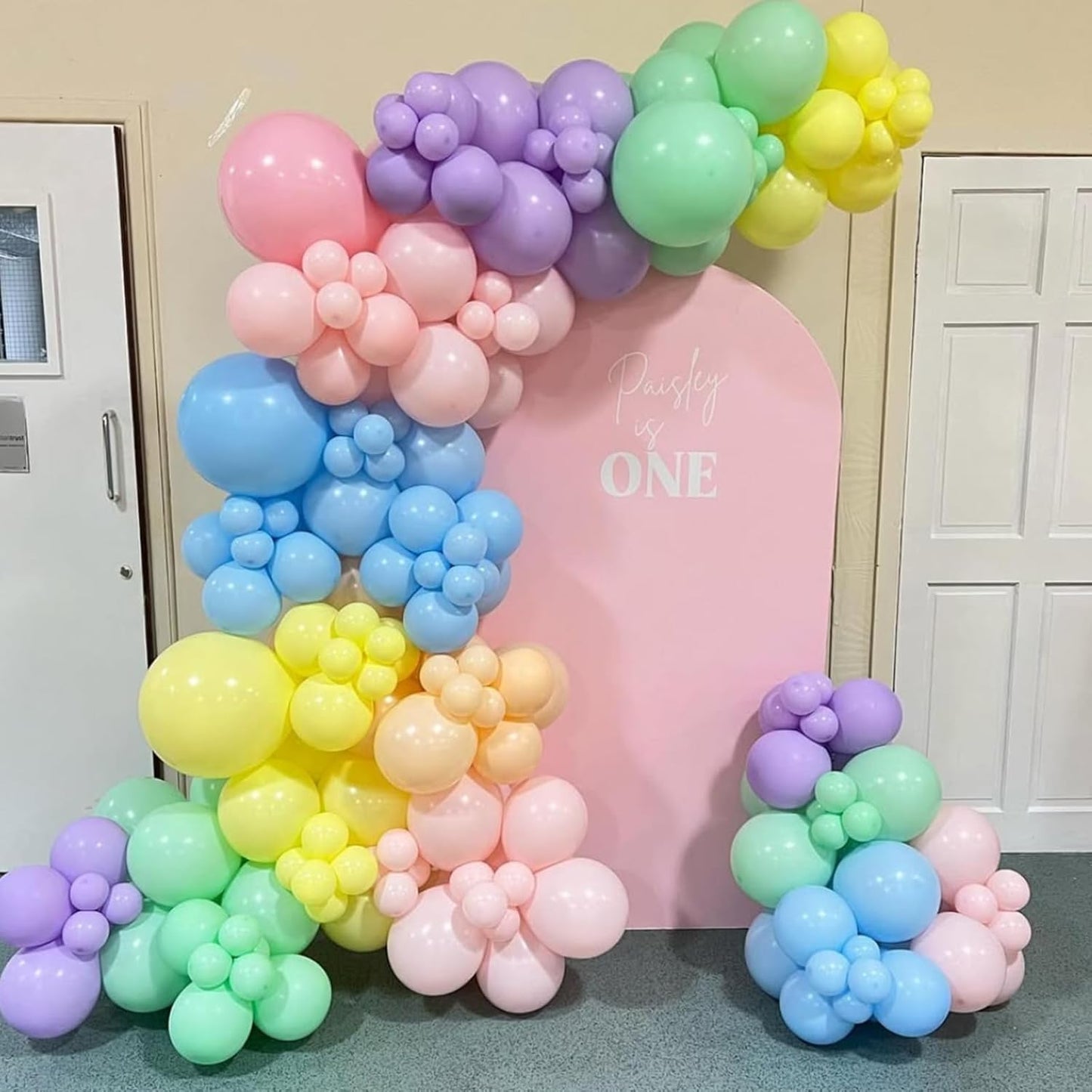 Pastel Balloons Garland Arch Kit, Rainbow Party Balloons, Multicolor Macaron Balloons for Birthday Rainbow Party Baby Shower Wedding Decorations